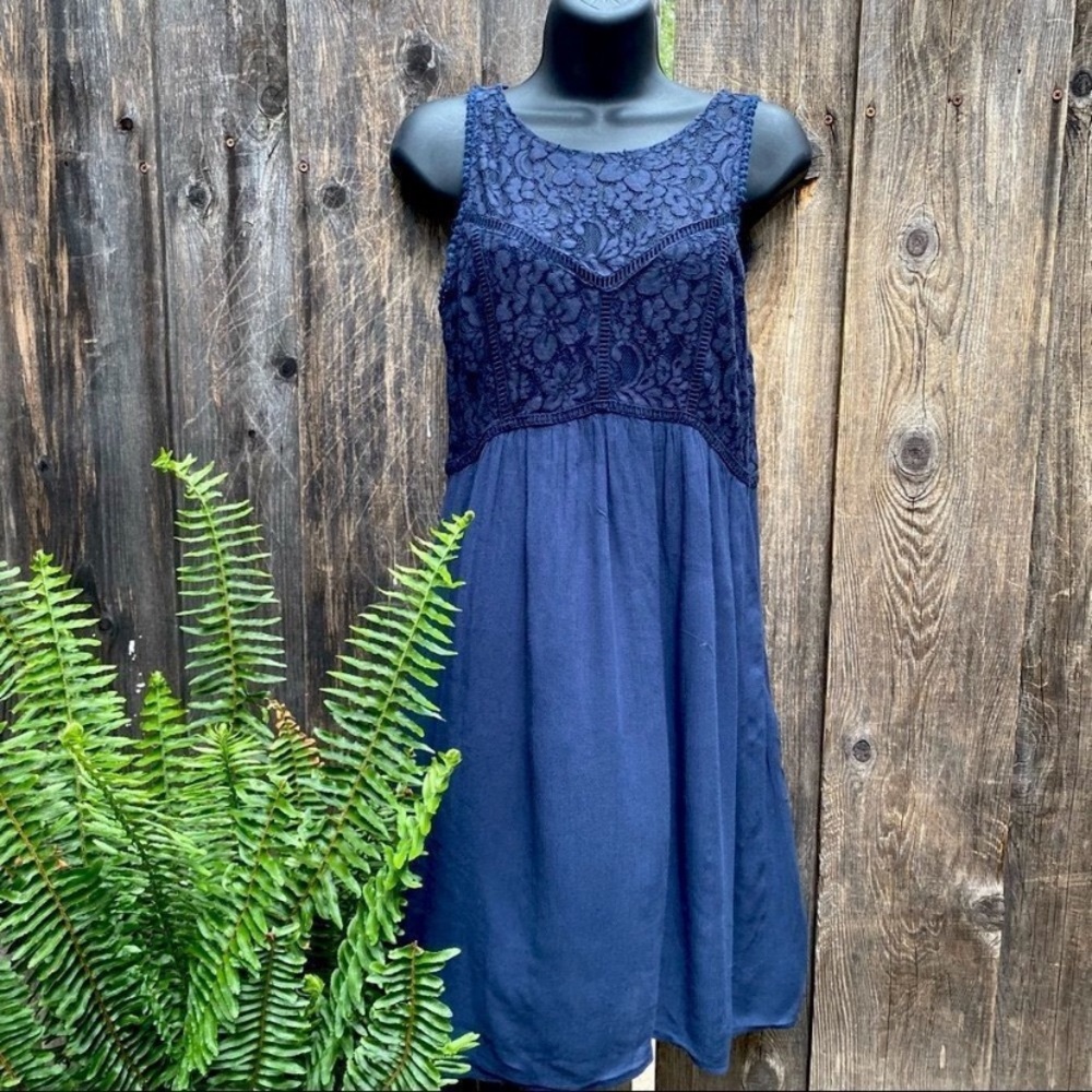Abercrombie & Fitch Keyhole Navy Blue Dress Medium